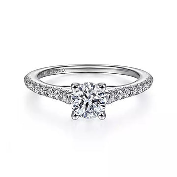14KW Semi-Mount Diamond Engagement Ring w/ 0.28 ctw, Size 6